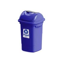Lixeira Seletiva Basculante 30l Plasvale Azul Papel Azul Lixeira Seletiva Basculante 30l Plasvale Azul Papel Azul