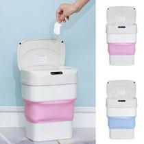 Lixeira Sensor Automática Inteligente Retrátil Luxo Cozinha Banheiro 17,5l Dobrável
