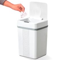 Lixeira Sensor Inteligente Estocasa Plástico 18L Banheiro Cozinha Escritório Branco Cinza Lixeira Sensor Inteligente Estocasa Plástico 18L Banheiro Cozinha Escritório Branco Cinza