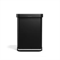 Lixeira simplehuman 55 L Retangular com Pedal Preto Fosco
