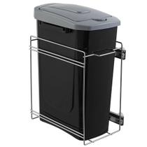 Lixeira Simples 1042 Deslizante 15l 230x440x320mm Preta Masutti Copat