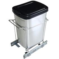 Lixeira Simples Deslizante 9L Fixação Base Prata