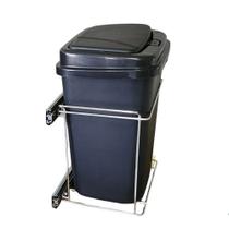 Lixeira Simples Deslizante 9L Fixação Base Preta Lixeira Simples Deslizante 9L Fixação Base Preta