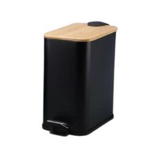 Lixeira Slim 5l Pedal Tampa De Bambu Wincy