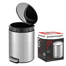 Lixeira Slim Inox 3L Powermaid Compacta, Resistente e Perfeita para Cozinha, Banheiro e Escritório Lixeira Slim Inox 3L Powermaid Compacta, Resistente e Perfeita para Cozinha, Banheiro e Escritório