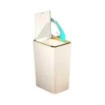 Lixeira Slim Nórdica Dourada De 15L Com Tampa De Um Toque Para Banheiro, Cozinha E Quarto Lixeira Slim Nórdica Dourada De 15L Com Tampa De Um Toque Para Banheiro, Cozinha E Quarto