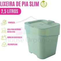 Lixeira Slim P/ Pia 2,5l Compacta P/ Resíduos Diários C/ Tampa P/ Cozinha Material Resistente Cozinha