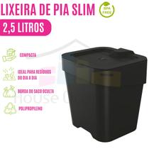 Lixeira Slim P/ Pia 2,5l Compacta P/ Resíduos Diários C/ Tampa P/ Cozinha Material Resistente Cozinha