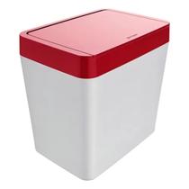 Lixeira Smart 5L Branca com tampa Vermelha Crippa