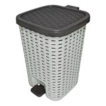 Lixeira Smart C/Cesto Interno Pedal/Amortecedor Na Tampa 25L