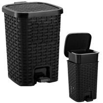 Lixeira Smart Grande 15L Pedal Preta Com Cesto Interno