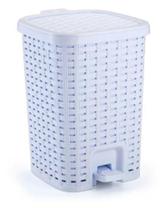 Lixeira Smart Rattan Pedal e tampa c/ amortecedor 15L branca - Monte Libano Lixeira Smart Rattan Pedal e tampa c/ amortecedor 15L branca - Monte Libano