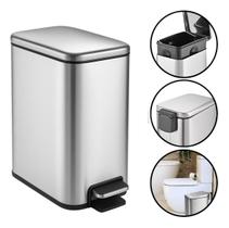 Lixeira Soft Close 5 Litros Aço Inox Com Pedal Balde Cesto Removível Slim Para Banheiro Lavabo Cozinha Lixeira Soft Close 5 Litros Aço Inox Com Pedal Balde Cesto Removível Slim Para Banheiro Lavabo Cozinha
