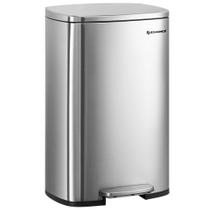 Lixeira SONGMICS 50L em Aço Inoxidável com Fechamento Suave - Prata