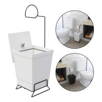 Lixeira Suporte Papel Higiênico 2 Em 1 Banheir 6,5ll - Lixeira Suporte Papel Higiênico 2 Em 1 Banheir 6,5ll -