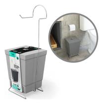 Lixeira Suporte Papel Higiênico 2 Em 1 Banheiro 6,5l Cinza Cinza Lixeira Suporte Papel Higiênico 2 Em 1 Banheiro 6,5l Cinza Cinza