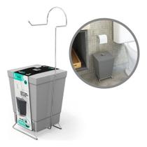 Lixeira Suporte Papel Higiênico 2 Em 1 Banheiro 6,5l Cinza Cinza Lixeira Suporte Papel Higiênico 2 Em 1 Banheiro 6,5l Cinza Cinza