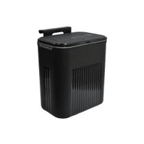 Lixeira suspensa preta ou bege 9 litros com suporte adesivo e alça de pendurar