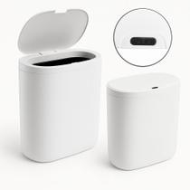 Lixeira Tampa Abertura Inteligente Slim Plástico Capacidade de 14 Litros Para Cozinha Banheiro Escritório