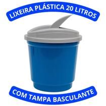 Lixeira Tampa Basculante Banheiro Cozinha Plastico 20lts Resistente