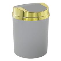 Lixeira Tampa Basculante Dourada 5 litros Cozinha Banheiro