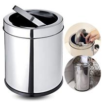 Lixeira Tampa Basculante Em Aço Inox 12L Banheiro e Cozinha