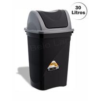 Lixeira Tampa Basculante Plástico 30L Reciclável Banheiro Lavanderia