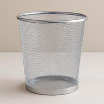 Lixeira Telada de Metal 10 Litros Cor Prata para Escritório, Quarto ou Sala Design Moderno Resistente Durável e Ideal para Organizar com Praticidade