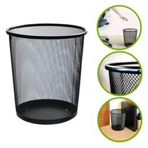 Lixeira Telada De Metal 12 Litros Cesto Lixo Escritório Cor Preto