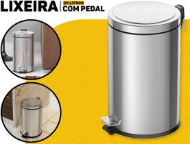 Lixeira Tramontina 20L Inox C/ Pedal Tampa Soft Que Evita Odores P/ Uso Doméstico Ou Comercial Durável E Fácil De Limpar