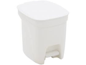 Lixeira Tramontina Basic Compact Em Polipropileno Branco Com Haste Em Aço Galvanizado 7 L Tramontina
