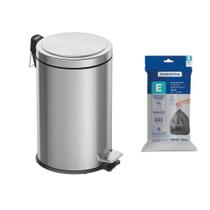 Lixeira Tramontina Brasil Plus com Pedal 12L Redonda Scotch Brite + Saco de Lixo Lixeira Tramontina Brasil Plus com Pedal 12L Redonda Scotch Brite + Saco de Lixo