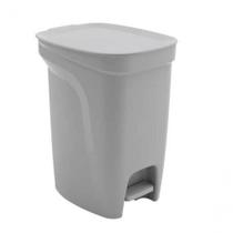 Lixeira Tramontina Compact Pedal Cinza Com Haste Em Aço Galvanizado 10 L
