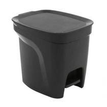 Lixeira Tramontina Compact Pedal Preto E Haste Em Aço Galvanizado 7 L Lixeira Tramontina Compact Pedal Preto E Haste Em Aço Galvanizado 7 L