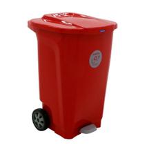 Lixeira Tramontina T-force Plástico Vermelho Com Rodas 100 L