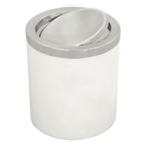 Lixeira Tramontina Útil Basculante em Aço Inox Branco 5 L