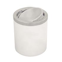 Lixeira Tramontina Útil Basculante em Aço Inox e Corpo em Polipropileno Branco 5 Litros