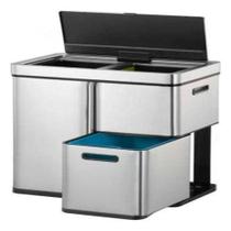Lixeira Tripla Automatica Sensor 60 L (30+15+15) 65X31X48Cm Lixeira Tripla Automatica Sensor 60 L (30+15+15) 65X31X48Cm