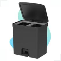 Lixeira Trium Banheiro Cozinha Escritorio Consultorio Com Pedal 20 Litros Cesto Dual Reciclagem
