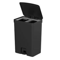Lixeira Trium Com Pedal Duplo Compartimento Preto 30 Litros - Ou Lixeira Trium Com Pedal Duplo Compartimento Preto 30 Litros - Ou