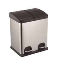 Lixeira Twins Inox 2 Compartimentos Com Amortecedor 30 Litros - Jolitex Lixeira Twins Inox 2 Compartimentos Com Amortecedor 30 Litros - Jolitex