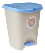 Lixeira Urso Com Pedal Azul Menino Usual Utilidades