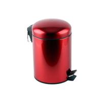 Lixeira Vermelha Em Aço Inox Com Pedal E Balde Removível 12 Litros Premium