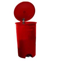 Lixeira Vermelho de 100 Litros com Pedal em Aço Galvanizado