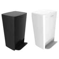 Lixeiras Smart Com Pedal 25l 2 Peças Preto E Branca Crippa