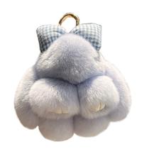 Llavero de Conejo de Peluche de Piel Sintética Suave 12cm Azul