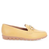 Loafer Amarelo Casual Couro Detalhe Bridão