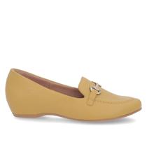 Loafer Amarelo Mel Couro Salto Embutido