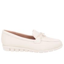 Loafer Bege Casual Couro Laço - Usaflex