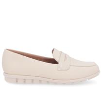 Loafer Bege Casual Couro